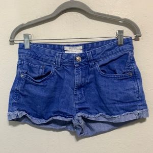 Stradivarius Cuffed Low Rise Jean Shorts
